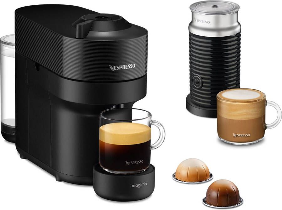 Magimix Nespresso Vertuo Pop + Aeroccino 11730NL Nespresso Zwart