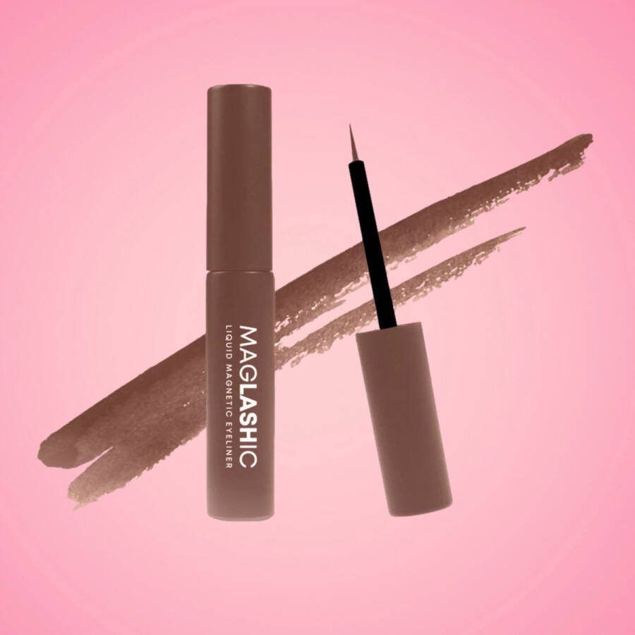 MAGLASHIC Magnetische Eyeliner Vloeibaar Eenvoudig Aan te Brengen Water- en Veegbestendig Makkelijk te verwijderen Bruin