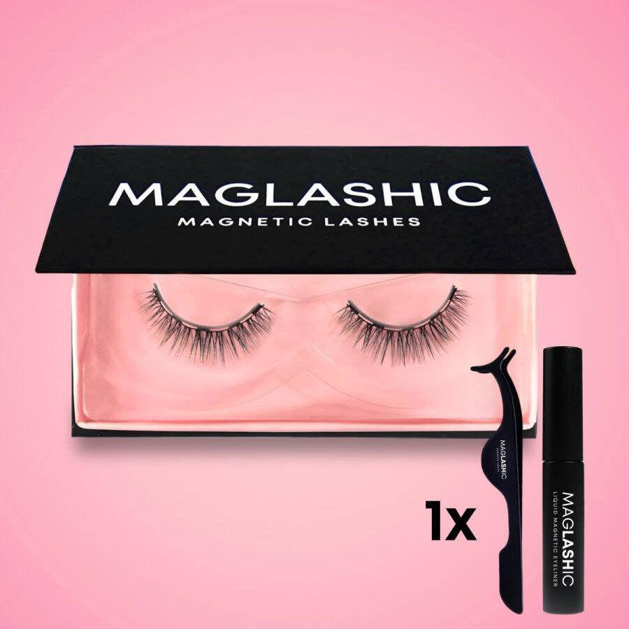 MAGLASHIC Magnetische Wimpers met Magnetische Eyeliner en Applicator Aanbrengen in 2 Minuten 50x Herbruikbaar Blijft Hele Dag Stevig Zitten Wifey Kit