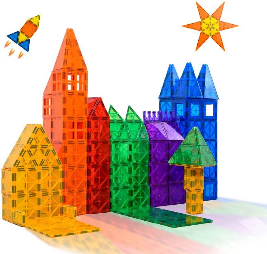 Magnaminds Magna Minds Magnetic Tiles Magnetisch Speelgoed 80 stuks Constructie speelgoed Magnetische tegels Montessori speelgoed Magnetic toys Magnetische bouwstenen Speelgoed Kinderen