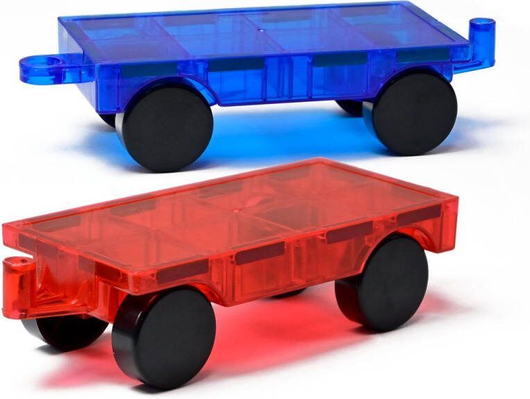 Magnaminds Magna Minds Magnetisch Speelgoed Uitbreidingsset Auto onderstellen 2 stuks Magnetic Tiles Constructie speelgoed Magnetische tegels Montessori speelgoed Magnetic toys Magnetische bouwstenen Speelgoed Kinderen