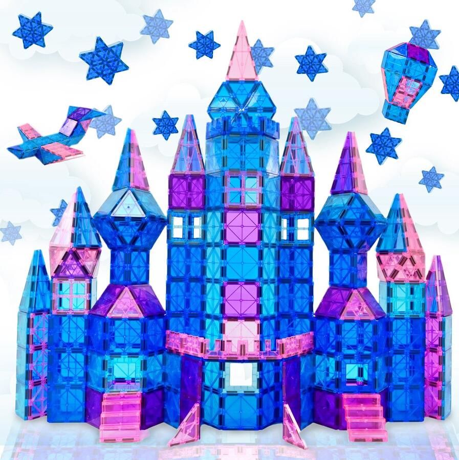 Magnaminds Magna Minds Magnetic Tiles Ice prince princess Magnetisch Speelgoed 101 stuks Constructie speelgoed Magnetische tegels Montessori speelgoed Magnetic toys Magnetische bouwstenen Speelgoed Kinderen