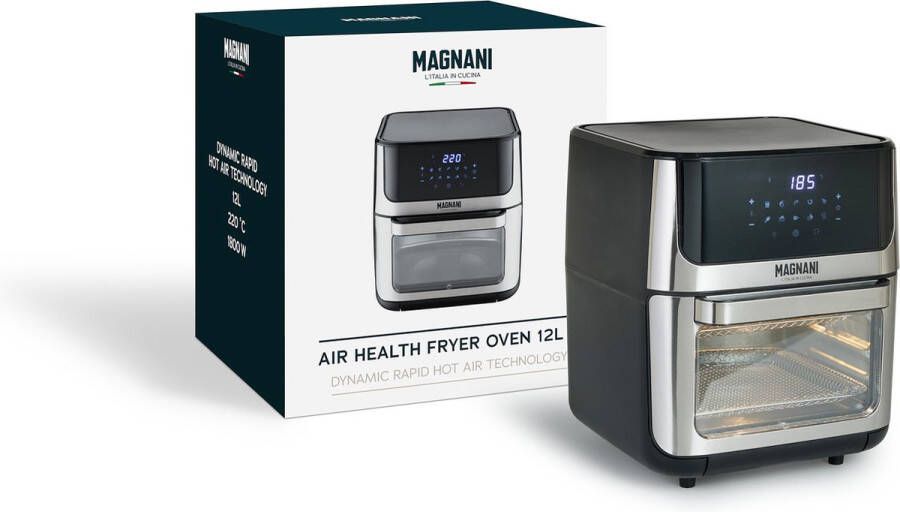 Magnani Airfryer 12L Heteluchtfriteuse 1800W 40°C 220°C Zwart