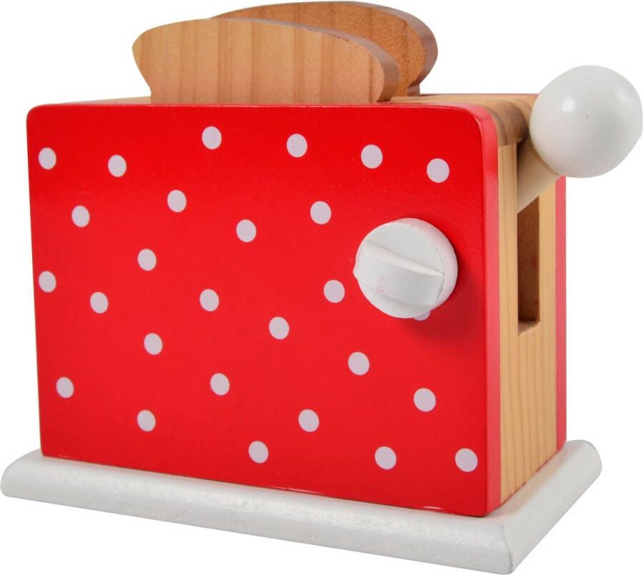 Magni Aps Magni- houten broodrooster voor bij een speelkeuken Rood met dots 3 jaar +