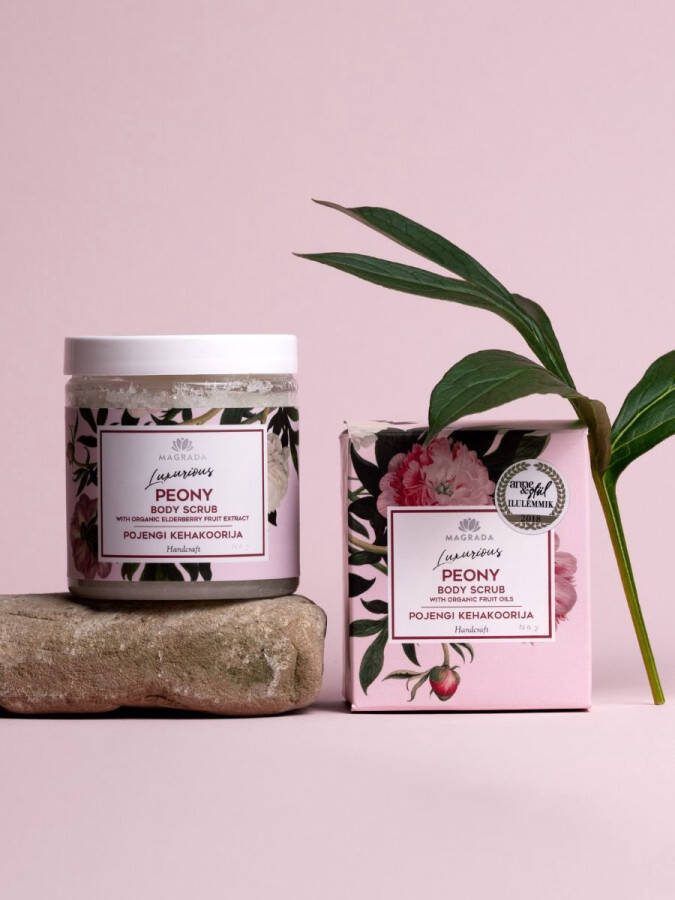 Magrada Organic Cosmetics Peony Body Scrub With Organic Fruit Oils – 250 ml