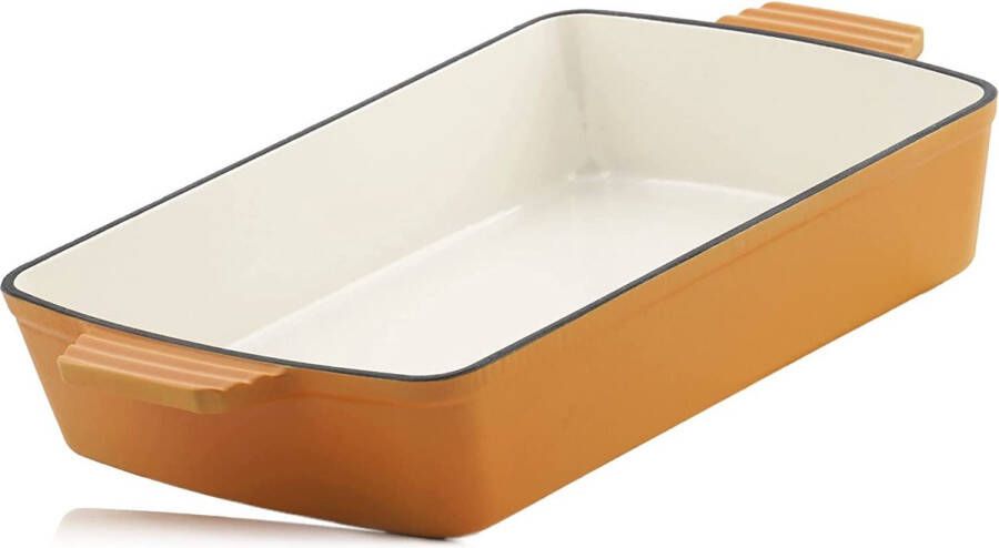 Mahlzeit Gietijzeren ovenschaal hoekig 3 8 liter Sunny Orange Gietijzeren emaille Lasagnevorm hoog ovenvormen pure geëmailleerd braadvorm ovenvorm braadpan ovenschaal rechthoekig