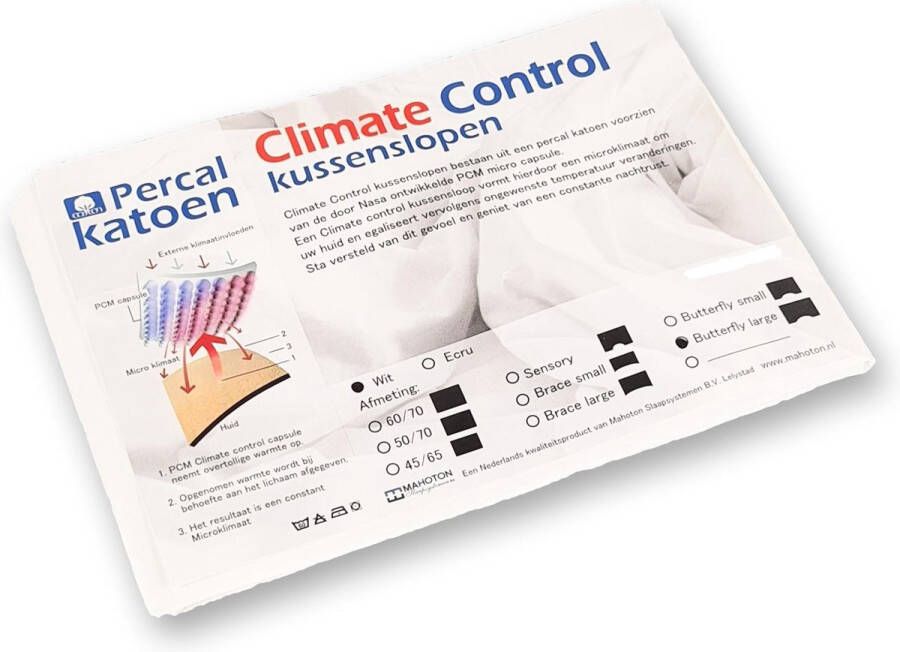 Mahoton Climate Control kussenslopen 60x70 cm wit
