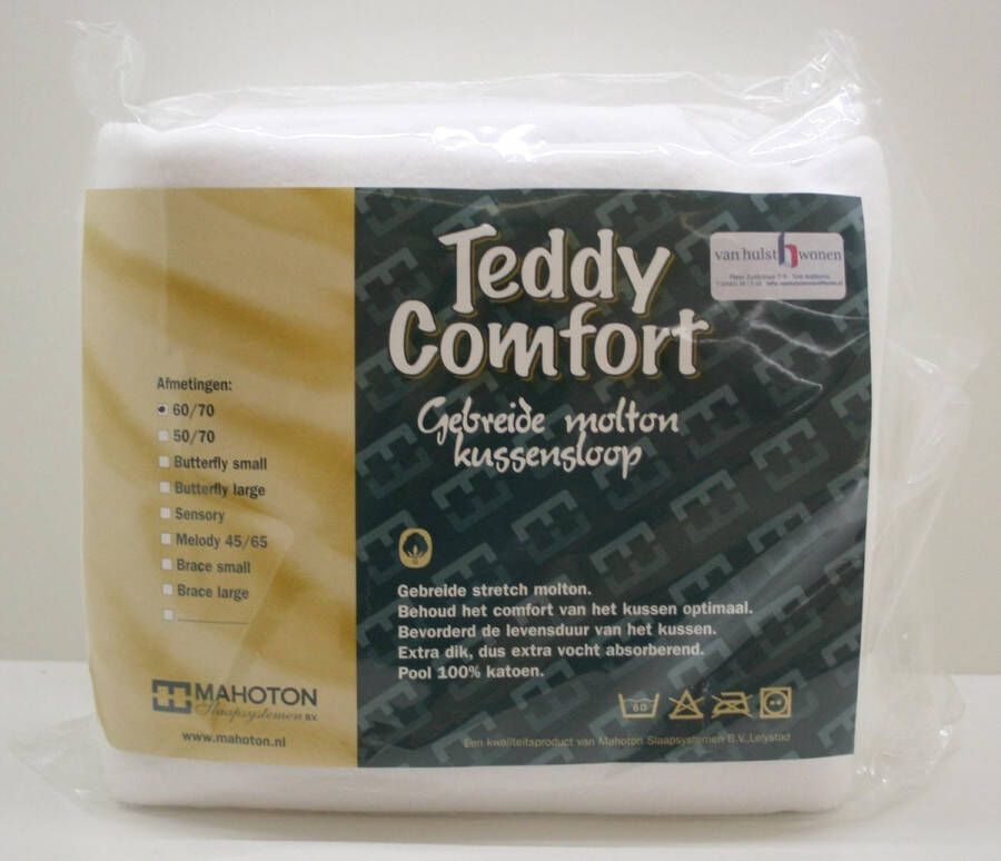 Mahoton Teddy Comfort 60x70 Stretch molton kussenslopen