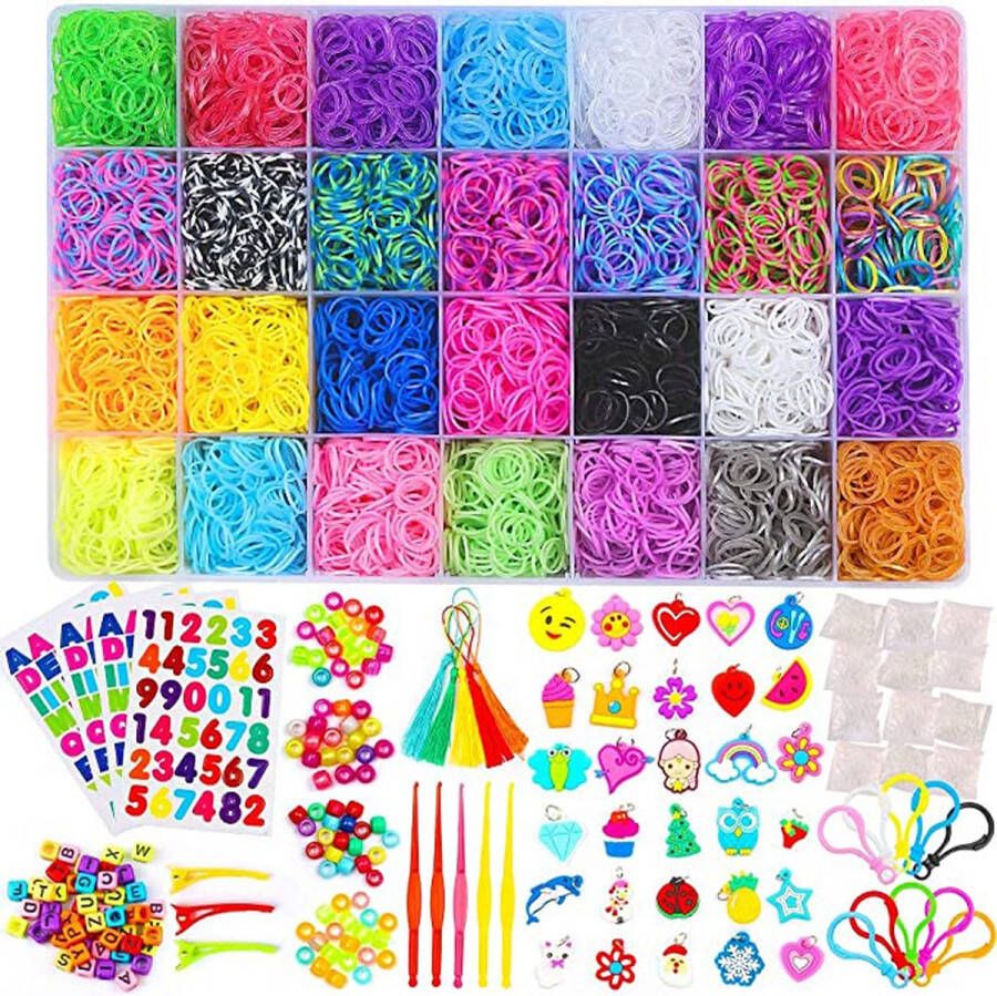 MAIA Creative Loombandjes Starterspakket Loompakket Loomelastiekjes 11000 delig Eco Friendly Latexvrije Loom Elastiekjes Veel Accessoires