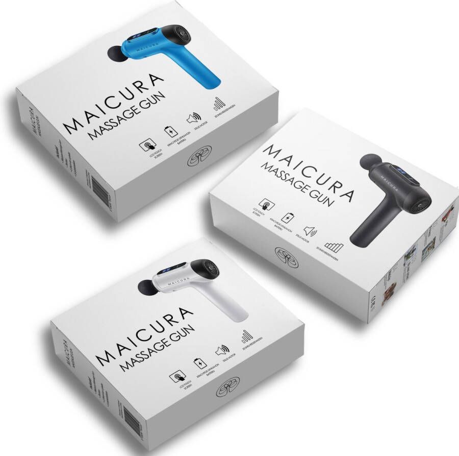 Maicura GO Massage Gun 3 jaar garantie Infrarood Massage Apparaat Professioneel Inclusief E-book Koffer Zwart