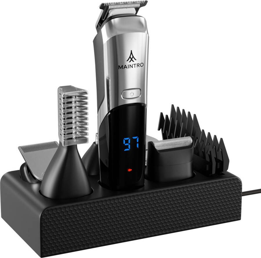 Maintro BT2400 Pro 6 in 1 Baardtrimmer Mannen Baardtrimmer Trimmer Neustrimmer Bodygroomer Mannen Scheerapparaat Tondeuse