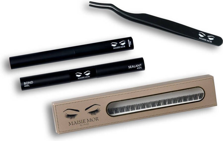 Maisie-Mor Wimpers Starterset Lovely 12mm Ribbon lashes Nepwimpers natuurlijk Wimperextensions Cluster Lashes