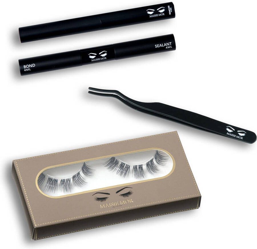 Maisie-Mor Wimpers- Starterset Sweetheart 12mm Single lashes Nepwimpers Wimperextensions Cluster Lashes