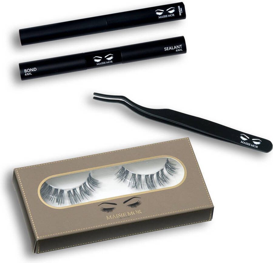 Maisie-Mor Wimpers Starterset Tease 12mm Single lashes Nepwimpers Wimperextensions Cluster Lashes