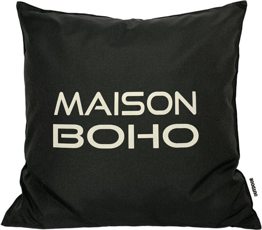 Maison Boho Kussenhoes Cape Town Black | Outdoor | Waterbestendig | 45x45 cm | Oxford Polyester | Zwart |