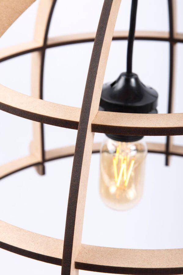 Maison cocon Lampen Houten industriële lamp 001 Hanglampen eetkamer Verlichting hanglampen kooldraadlamp Fitting E27 Naturel