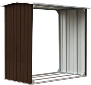Maison Exclusive Haardhoutschuur 172x91x154 cm gegalvaniseerd staal bruin