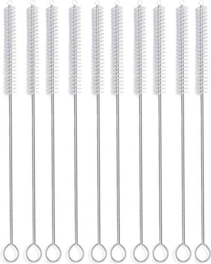 Maisonriche 10 Reinigingsborstels Complete set voor al uw Rietjes Roestvrijstaal Materiaal Vaatwasser Bestendig Reinigingsborstel Lang formaat: 23 cm