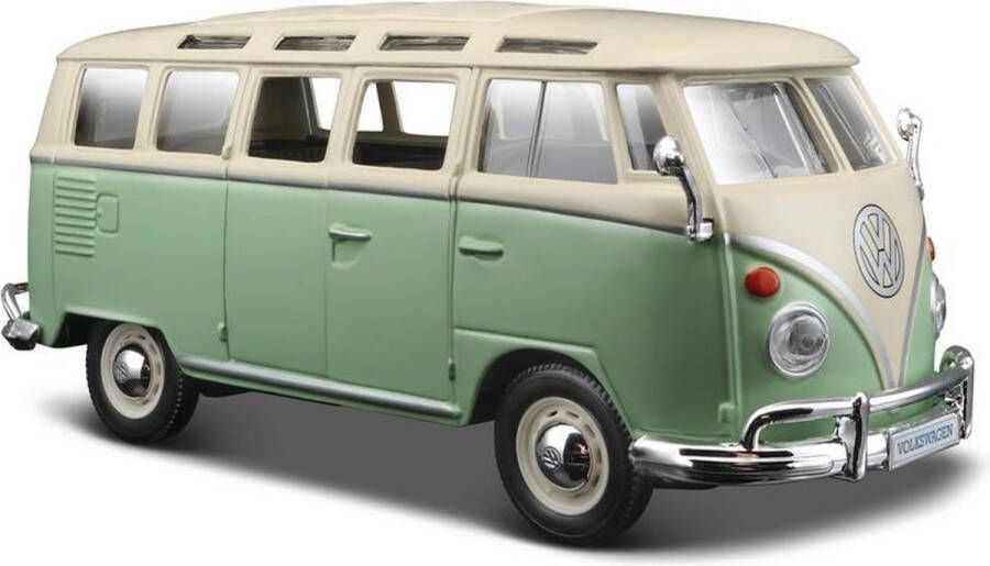 Maisto Modelauto Volkswagen T1 Samba Van busje groen 1:24 speelgoed auto schaalmodel