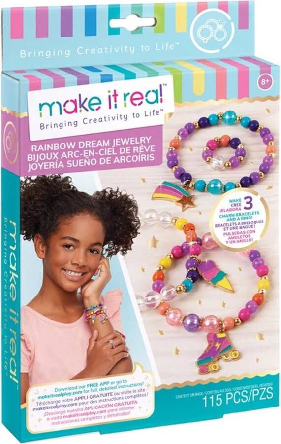 Make it Real Bringing Creativity to Life Set voor het maken van armbanden Regenboog Dromen