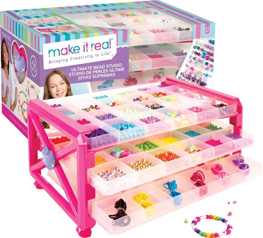 Make it Real Bringing Creativity to Life Set voor het maken van armbanden 2600 gekleurde kralen