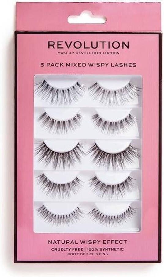 Makeup Revolution 5 Pack Mixed Wispy Lashes Nepwimpers