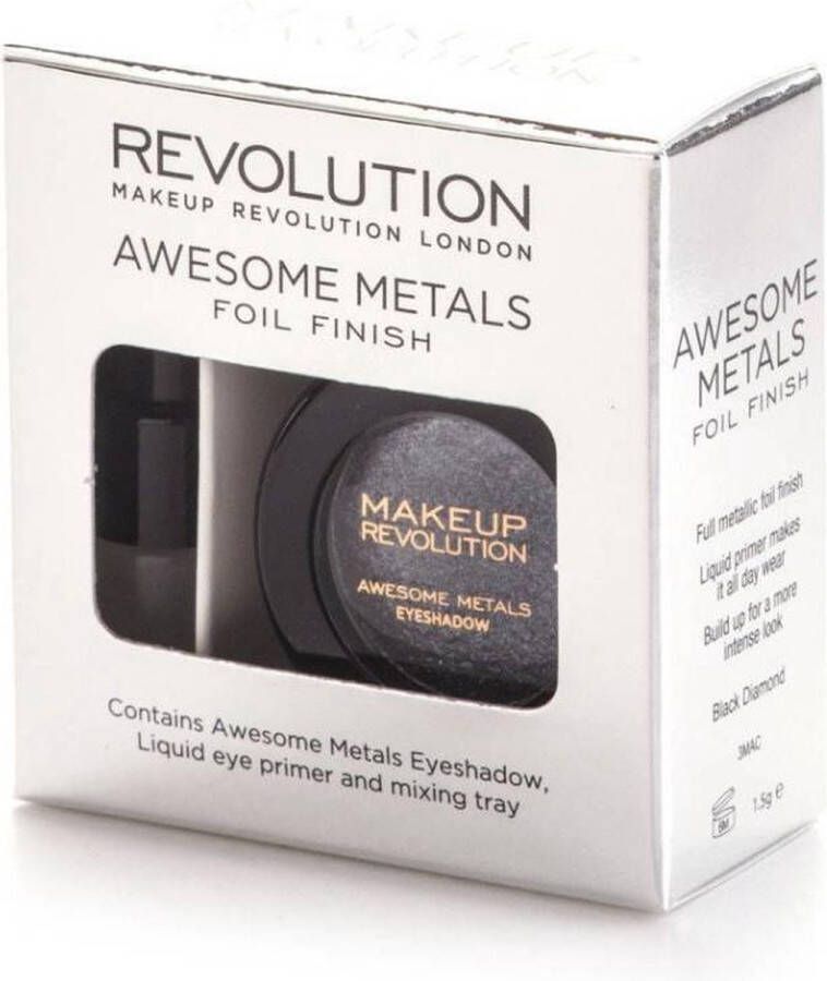 Makeup Revolution Awesome Metals Eye Foils Black Diamond Metallic Eye Foil Zwart Donkergrijs