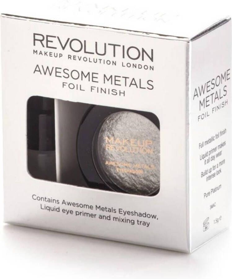 Makeup Revolution Awesome Metals Eye Foils Pure Platinum Metallic Eye Foil Zilver