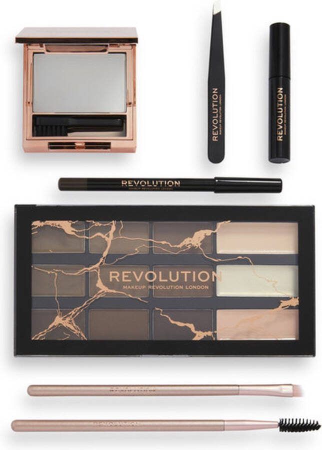 Makeup Revolution Brow Shaping Kit With Bag Gift Set