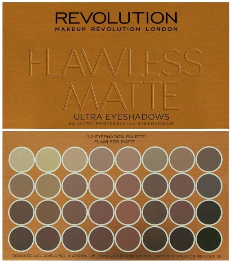 Makeup Revolution Flawless Matte Ultra Eyeshadows Oogschaduw Palette 32 Kleuren