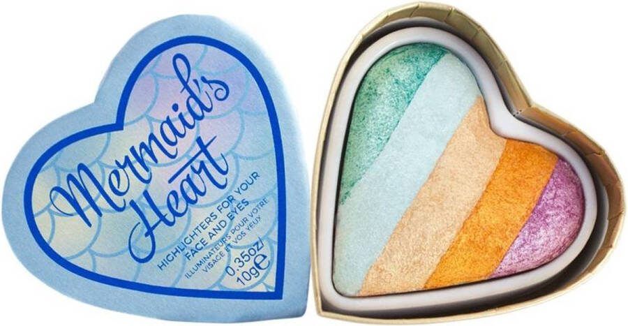 Makeup Revolution I Heart Makeup Mermaid's Heart Highlighter wypiekany rozświetlacz do twarzy 10g