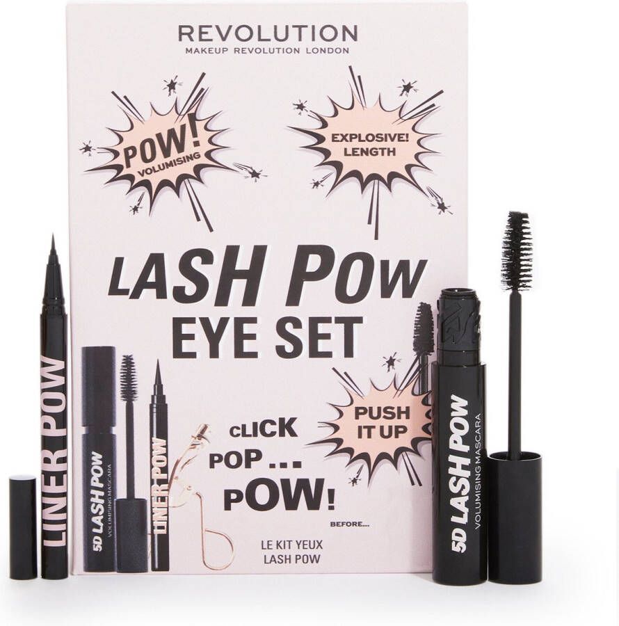 Makeup Revolution Lash Pow Eye Duo Gift Set Cadeauset Mascara Liner Wimperkruller