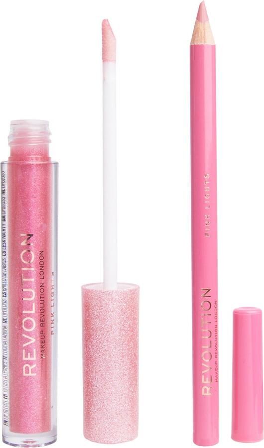 Makeup Revolution Ultimate Lights Shimmer Lip Kit Pink Lights