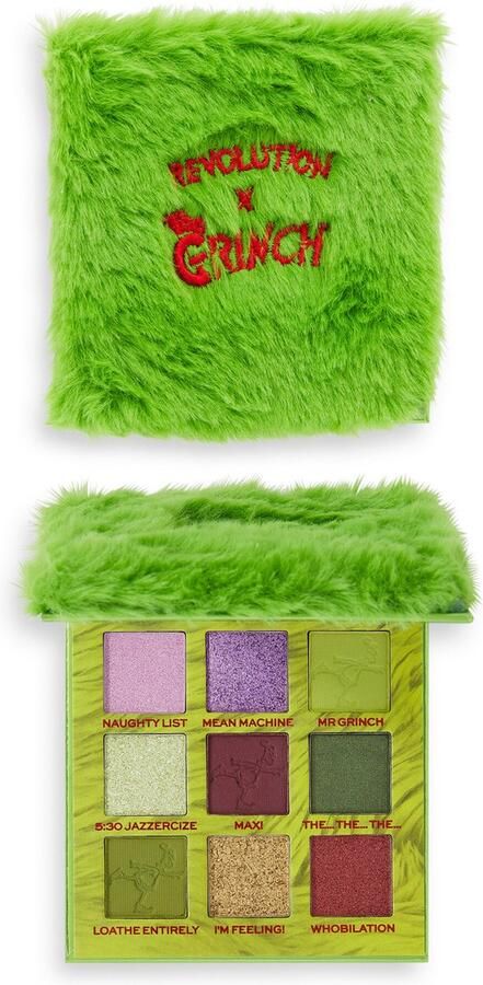 Makeup Revolution x The Grinch Mean One Eyeshadow Palette Christmas Kerst