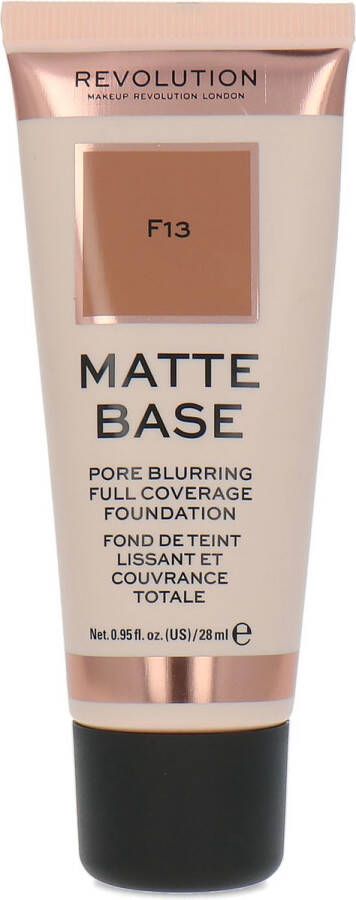 Makeup Revolution Matte Base Pore Blurring Full Coverage Foundation F13