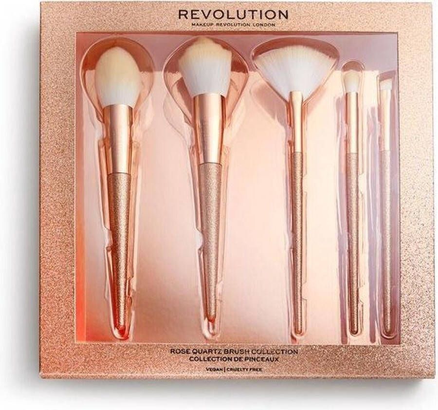 Makeup Revolution Precious Stone Brush Set Rose Quartz Make-up Kwasten Set Gift Cadeau