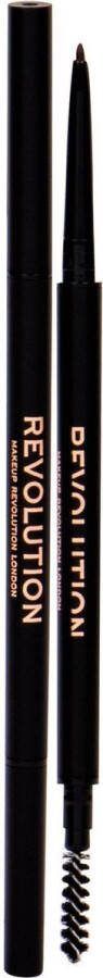 Makeup Revolution Precise Brow Pencil Precision Eyebrow Pencil With Toothbrush 0.05 G Dark Brown