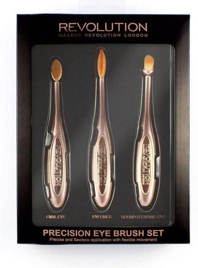 Makeup Revolution Precision Eye Set Brushes 3 Oval Brushes Make-up Kwasten Set