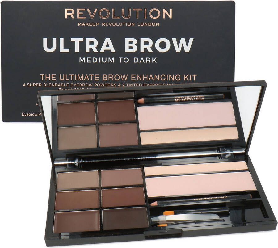 Makeup Revolution Ultra Brow The Ultimate Brow Enhancing Kit Medium to Dark
