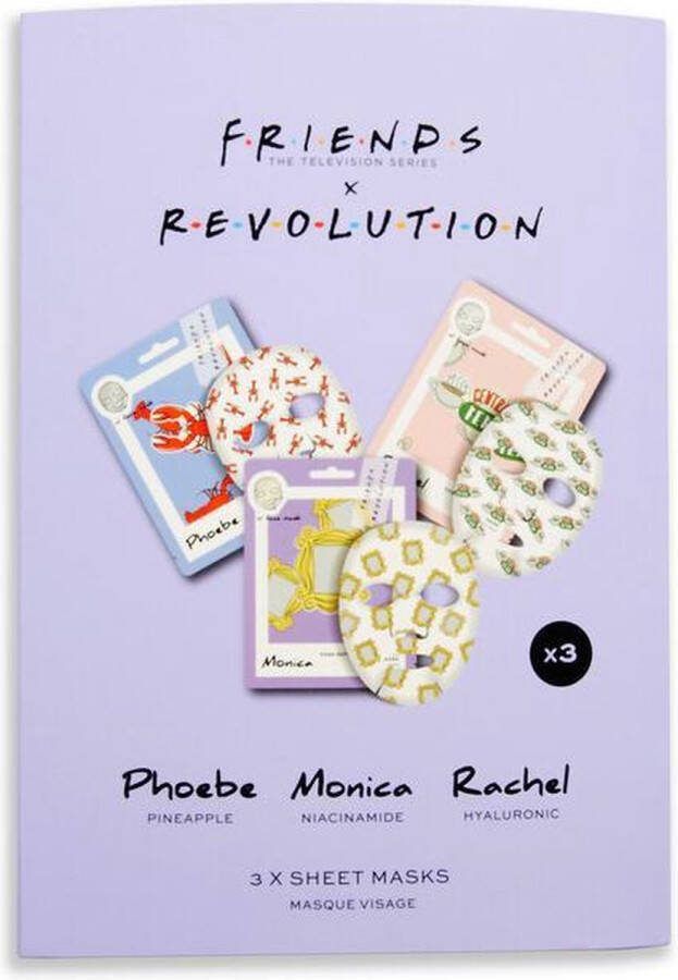 Makeup Revolution X Friends Phoebe Monica & Rachel Sheet Mask Set Gezichtsmaskers