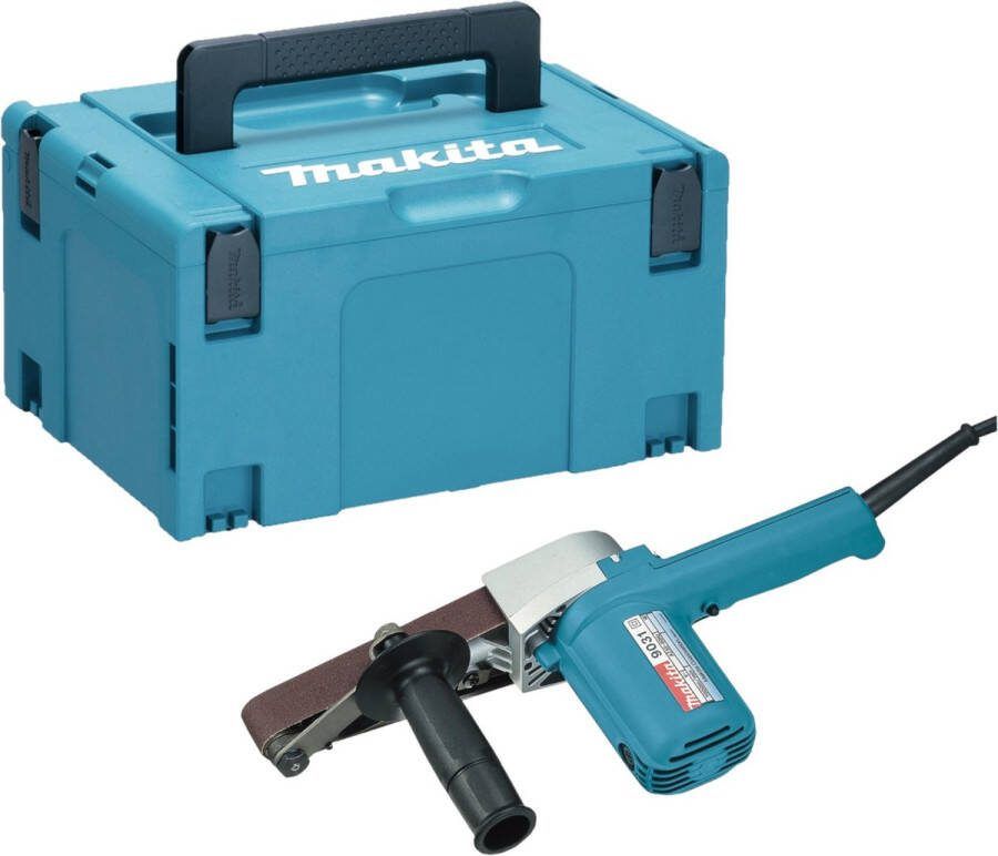Makita 9031 J bandschuurmachine 550 watt 30 mm + Makpac
