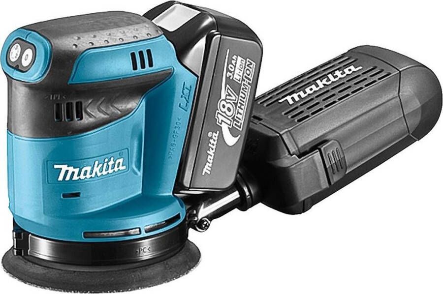 Makita BBO180RFJ 18V Li-Ion accu excenter schuurmachine set (2x 3.0Ah accu) in Mbox