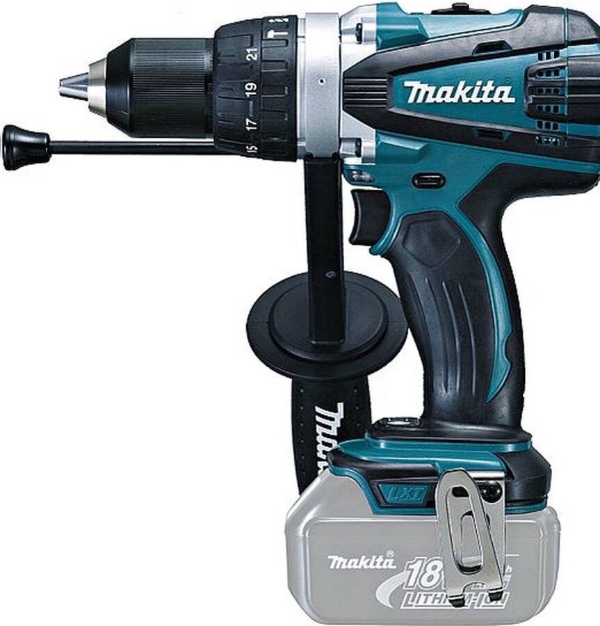 Makita BHP 458 Z LXT 18 V Li-Ion accu klopboormachine solo alleen het gereedschap zonder accessoires met zijhandgreep