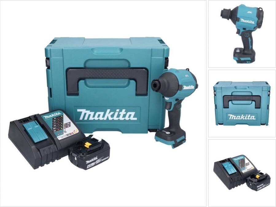Makita DAS 180 RM1J accubladblazer 18 V borstelloos + 1x accu 4.0 Ah + lader + Makpac