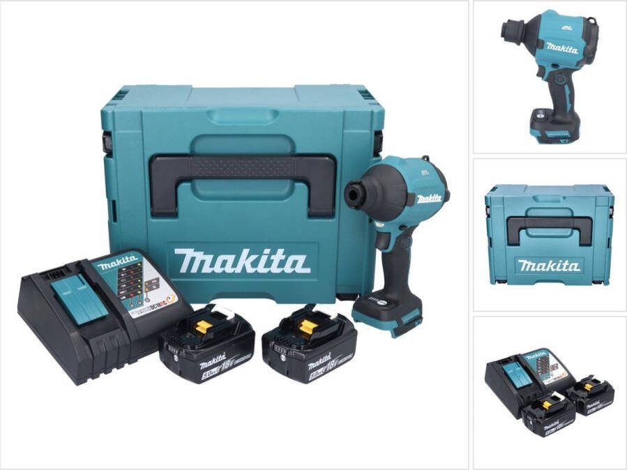 Makita DAS 180 RTJ accu-blazer 18 V borstelloos + 2x accu 5.0 Ah + lader + Makpac