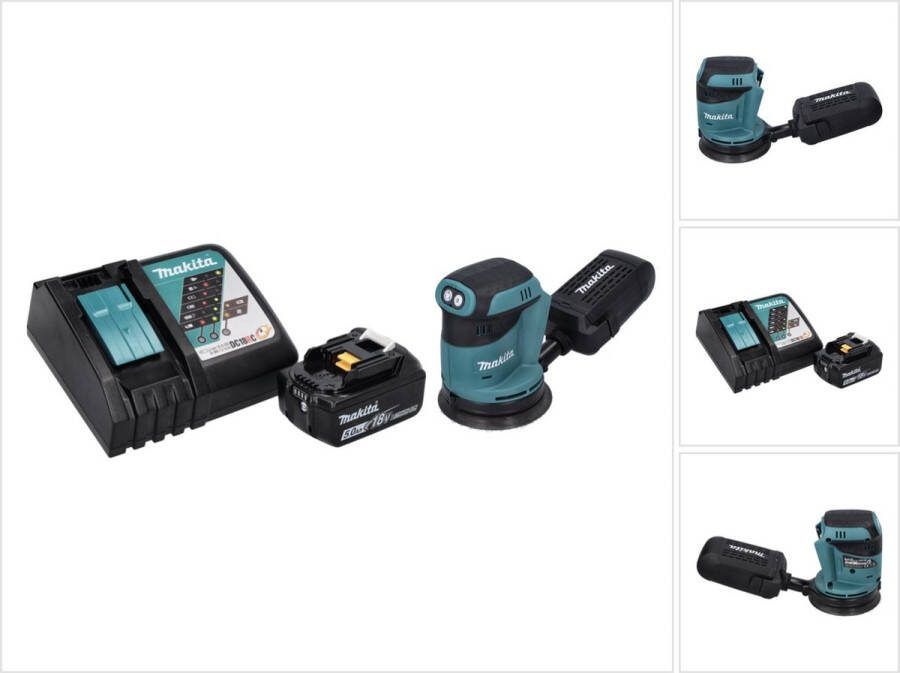 Makita DBO 180 RT1 18 V 125 mm accu excentrische schuurmachine + 1x oplaadbare accu 5.0 Ah + lader