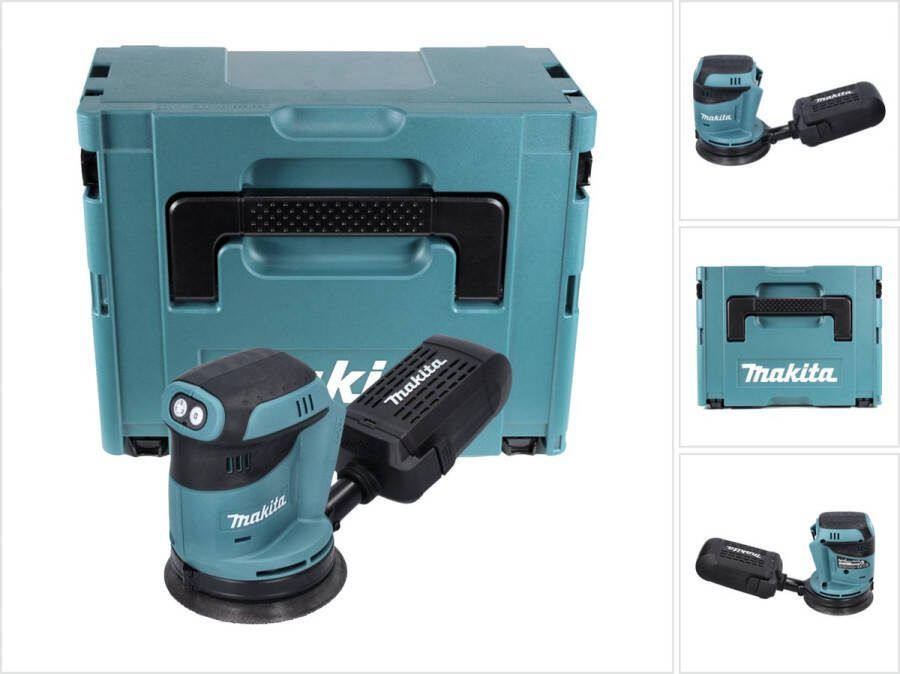 Makita DBO 180 ZJ 18 V 125 mm accu excentrische schuurmachine + Makpac zonder accu zonder oplader