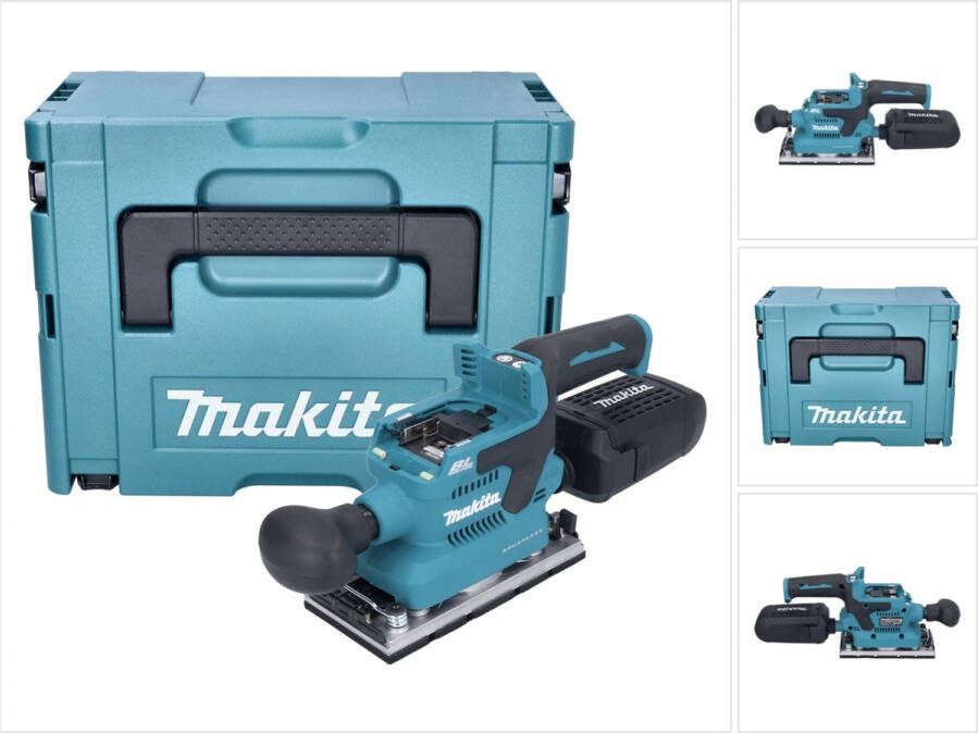 Makita DBO 382 ZJ accu vlakschuurmachine 18 V 93 x 185 mm borstelloos + Makpac zonder accu zonder lader