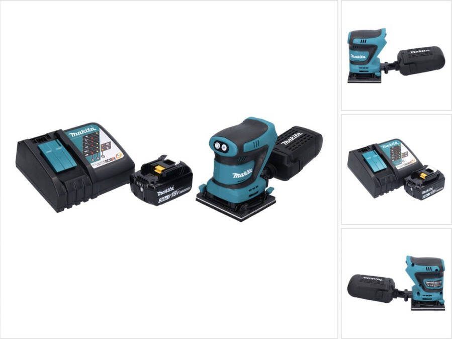Makita DBO 480 RF1 accu vlakschuurmachine 18 V 112 x 102 mm + 1x accu 3.0 Ah + lader