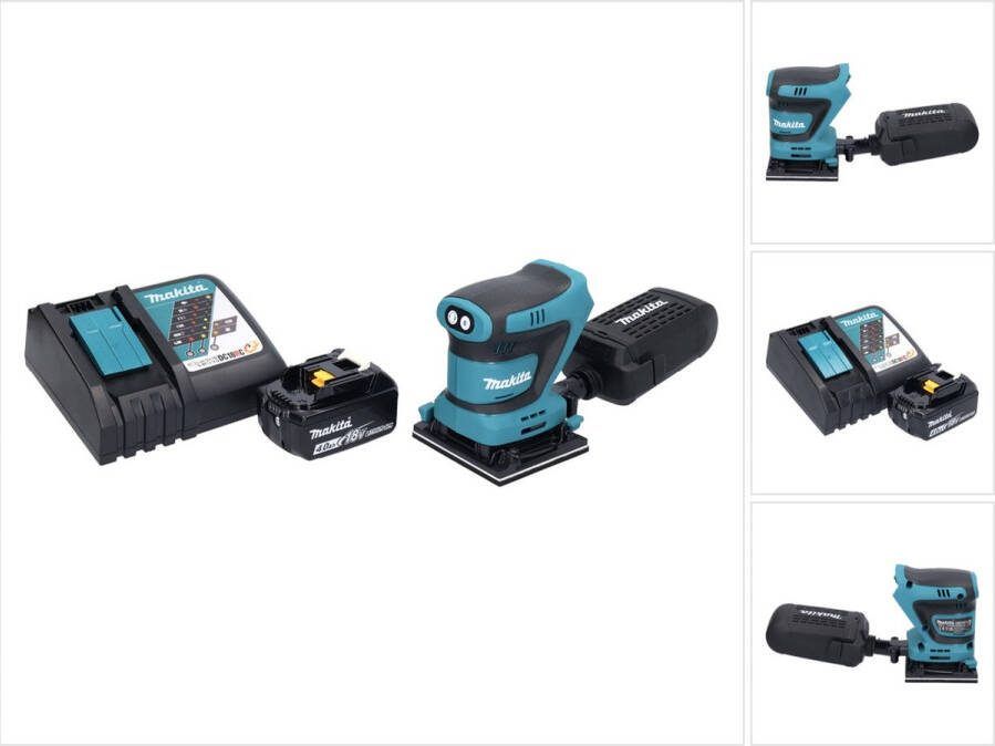 Makita DBO 481 RM1 accu vlakschuurmachine 18 V 112 x 102 mm + 1x accu 4.0 Ah + lader